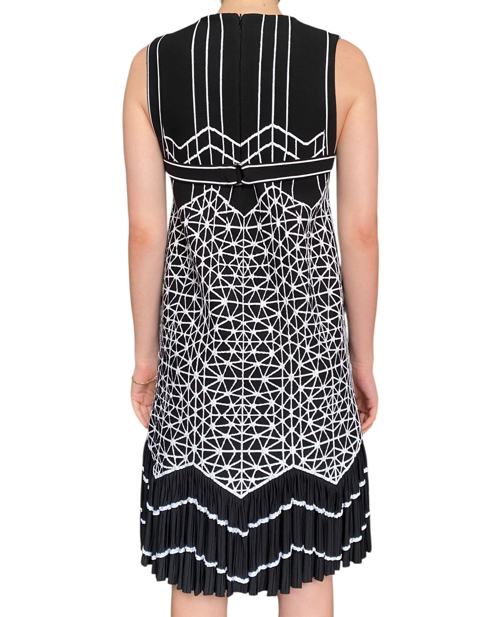 Alaia Black Geometric Knit Shift Dress - 38