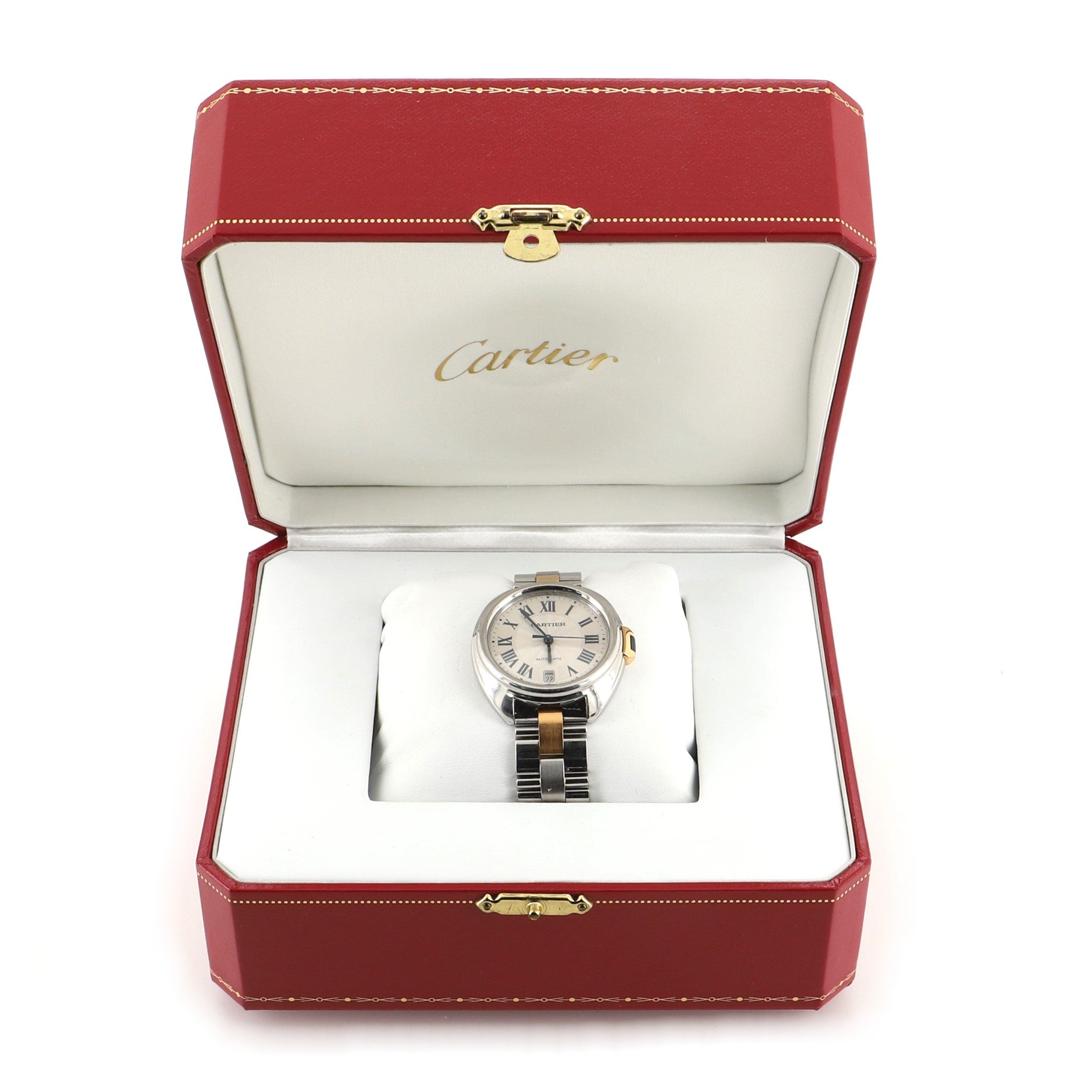 Cle de Cartier Automatic Watch Stainless Steel and Rose Gold 35
