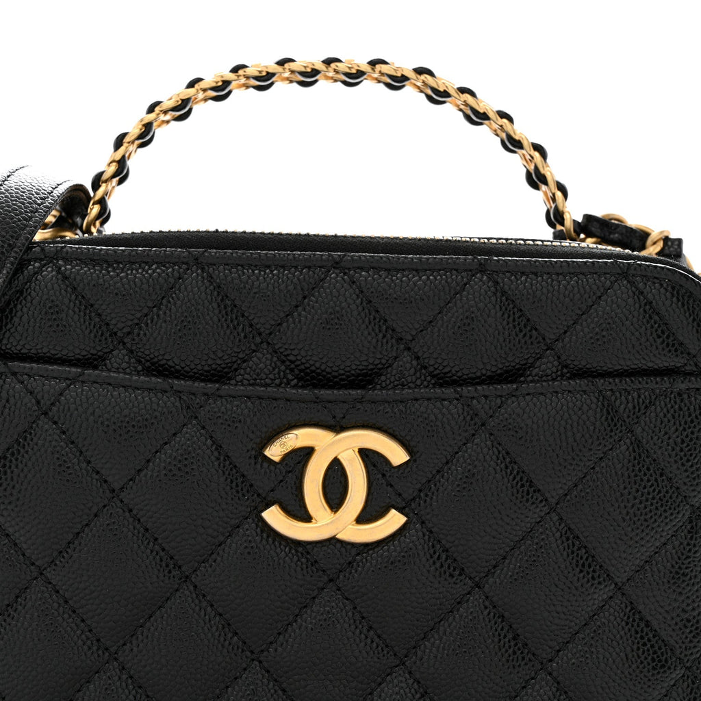 Caviar Quilted Small Pick Me Up Vanity Case Black