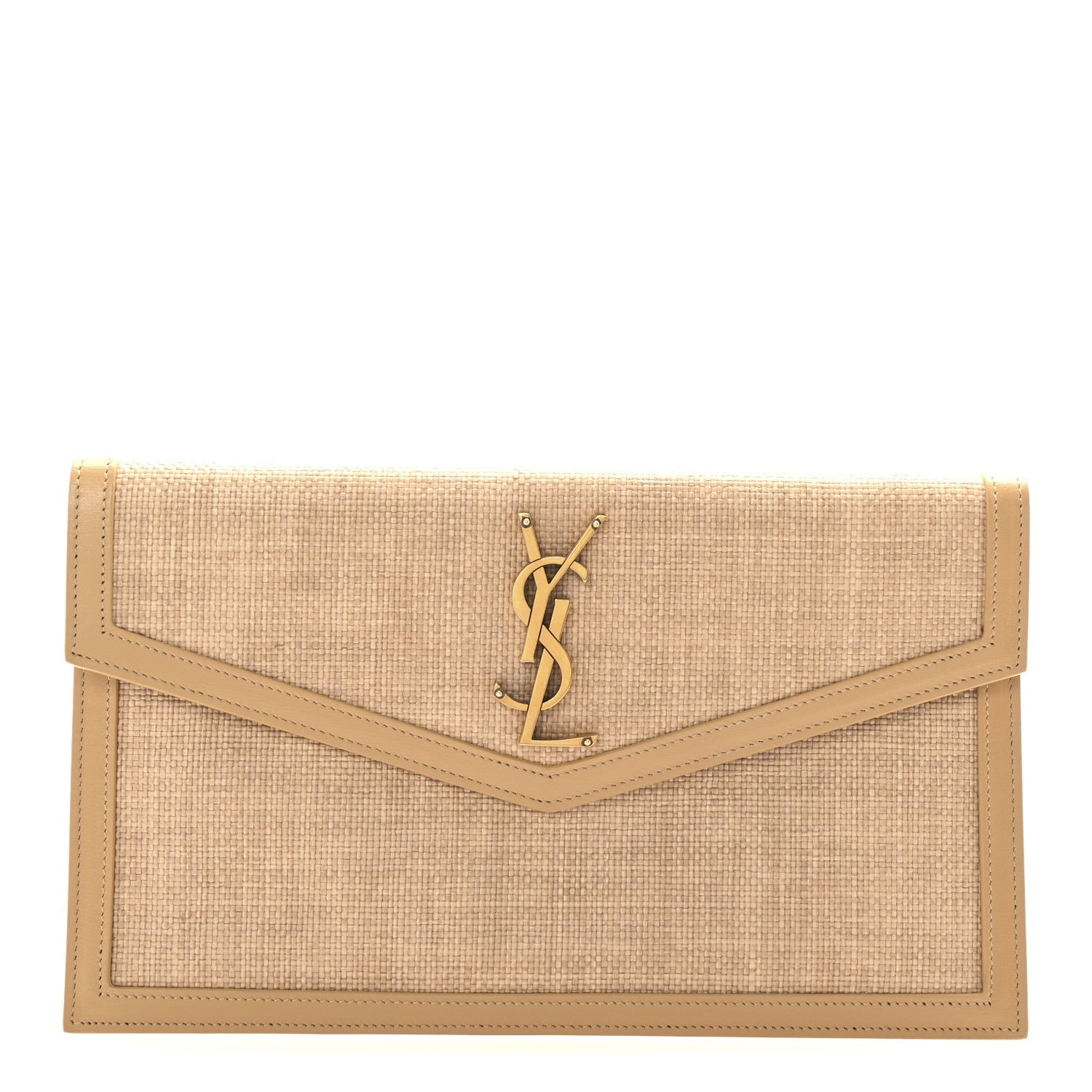 Micro Raffia Uptown Pouch Natural Hay Blush