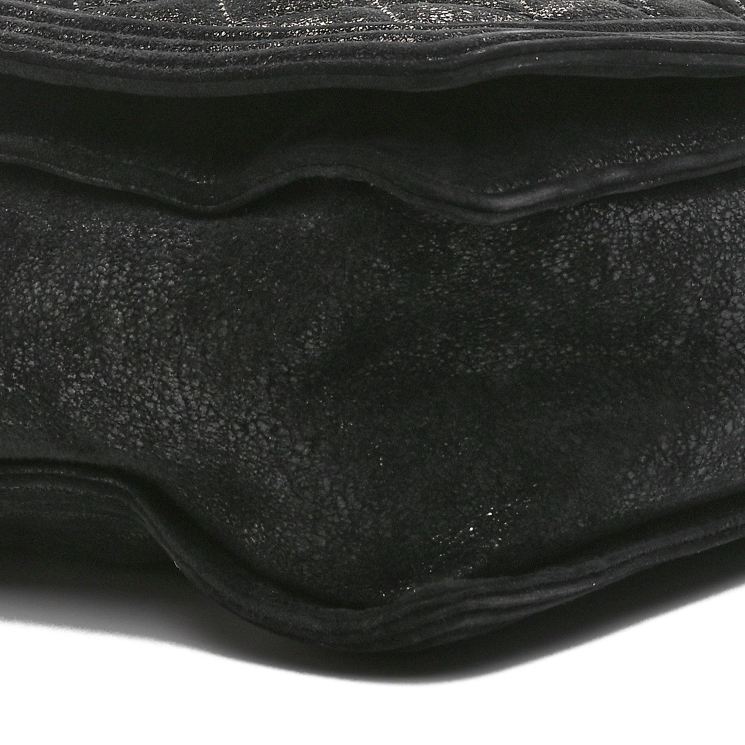 Iridescent Calfskin Quilted XL Gentle Boy Flap Black