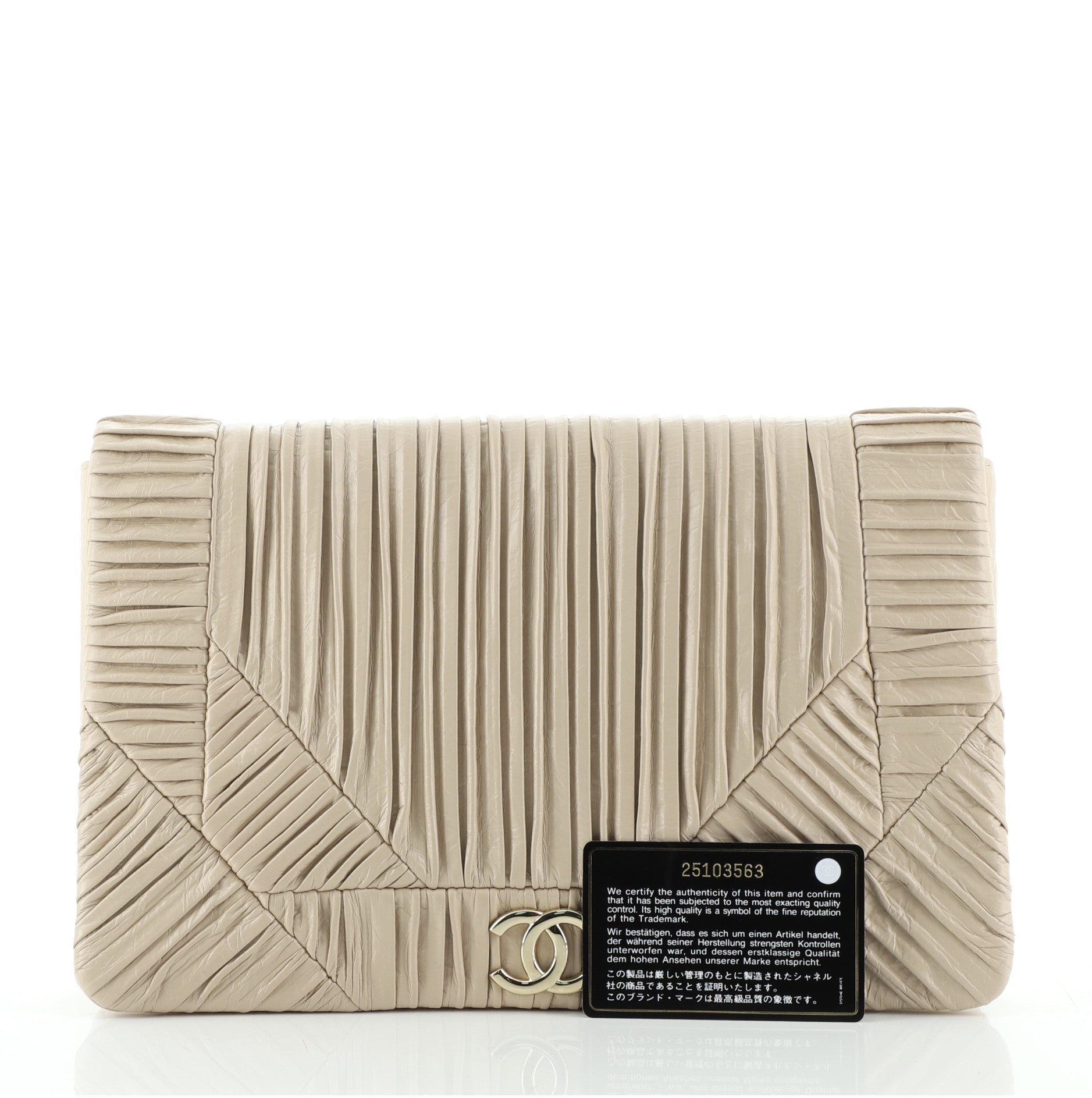 Coco Pleats Flap Clutch Pleated Crumpled Calfskin Small