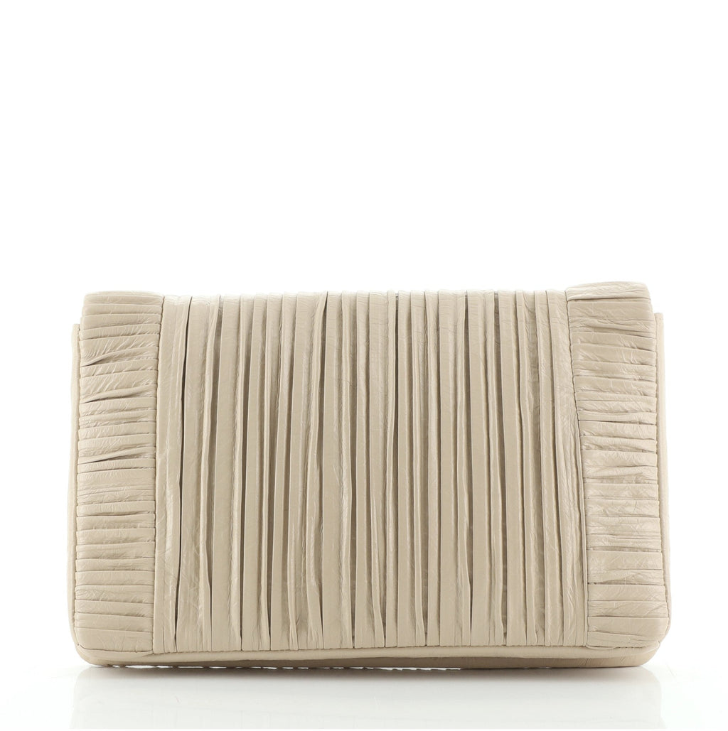 Coco Pleats Flap Clutch Pleated Crumpled Calfskin Small