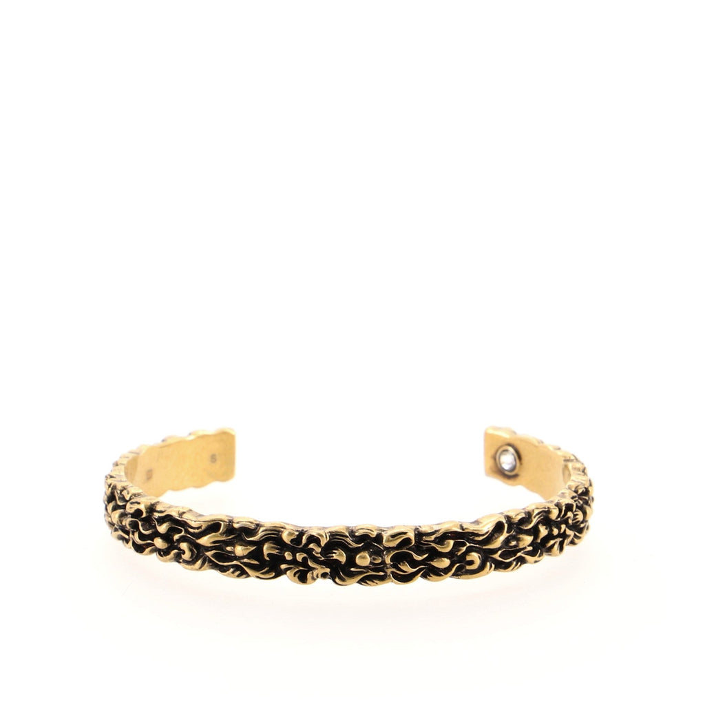 Lion Mane Cuff Bracelet Engraved Metal Small