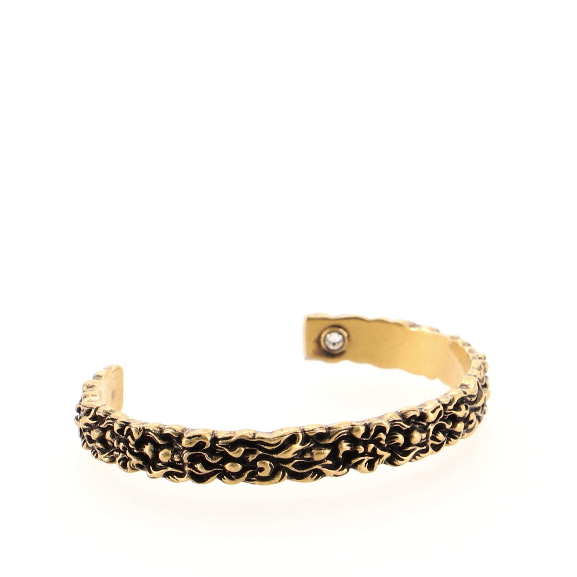 Lion Mane Cuff Bracelet Engraved Metal Small