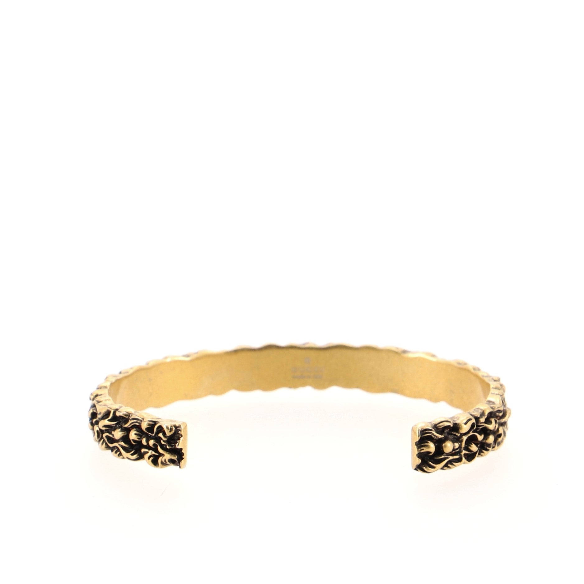 Lion Mane Cuff Bracelet Engraved Metal Small