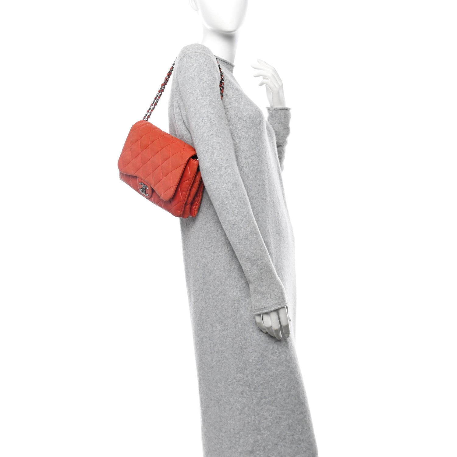 Lambskin Quilted Chanel 3 Accordion Flap Bag Red