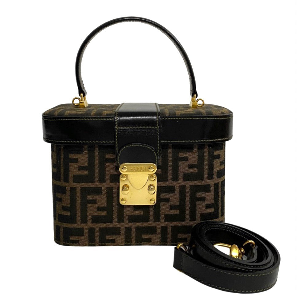 Fendi Zucca Leather Canvas 2way Handbag