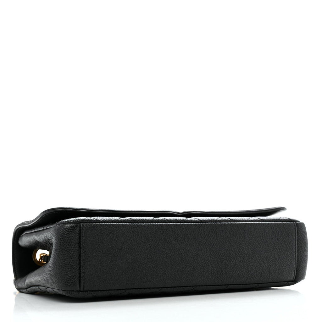 Caviar Quilted Medium CC Filigree Flap Black