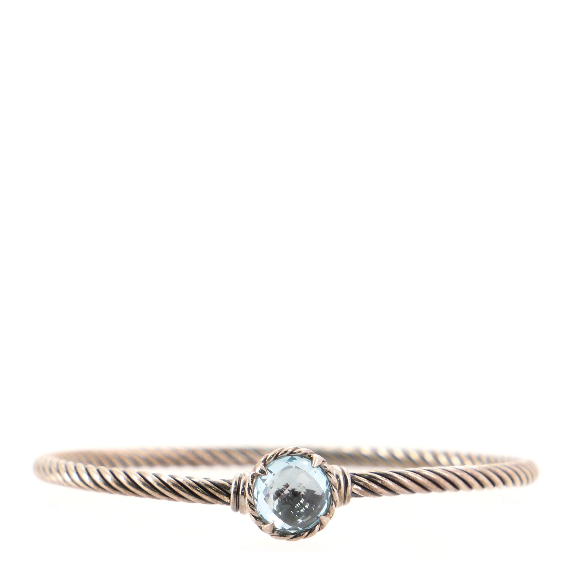 Chatelaine Dome Bracelet Sterling Silver with Blue Topaz