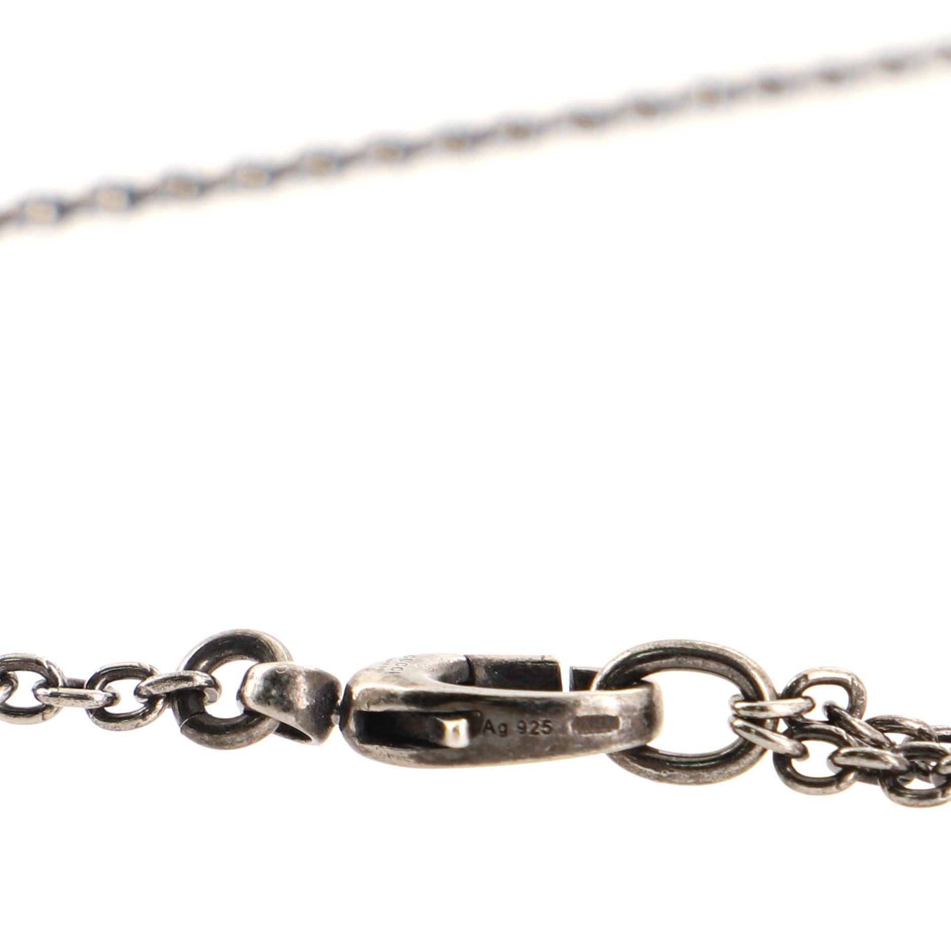 Feline Head Pendant Necklace Sterling Silver