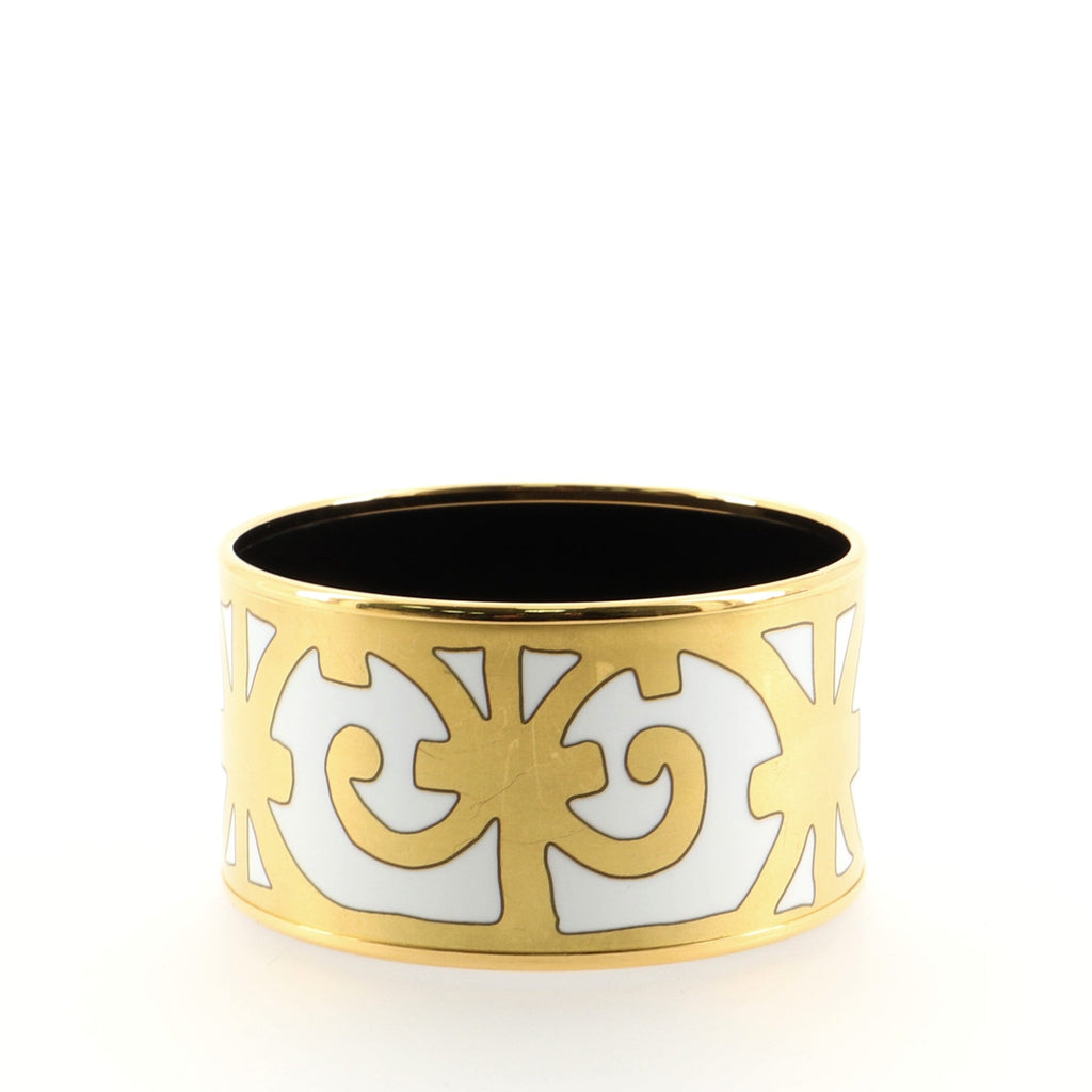 Bangle Bracelet Printed Enamel Extra Wide