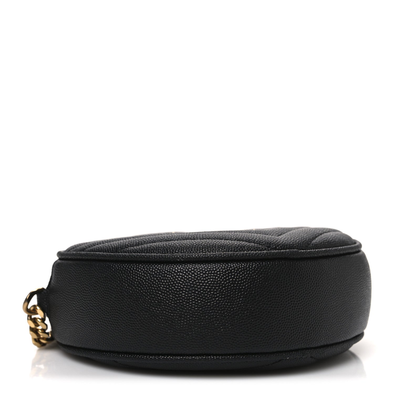 Grain De Poudre Matelasse Chevron Quilted Round Vinyle Camera Bag Black