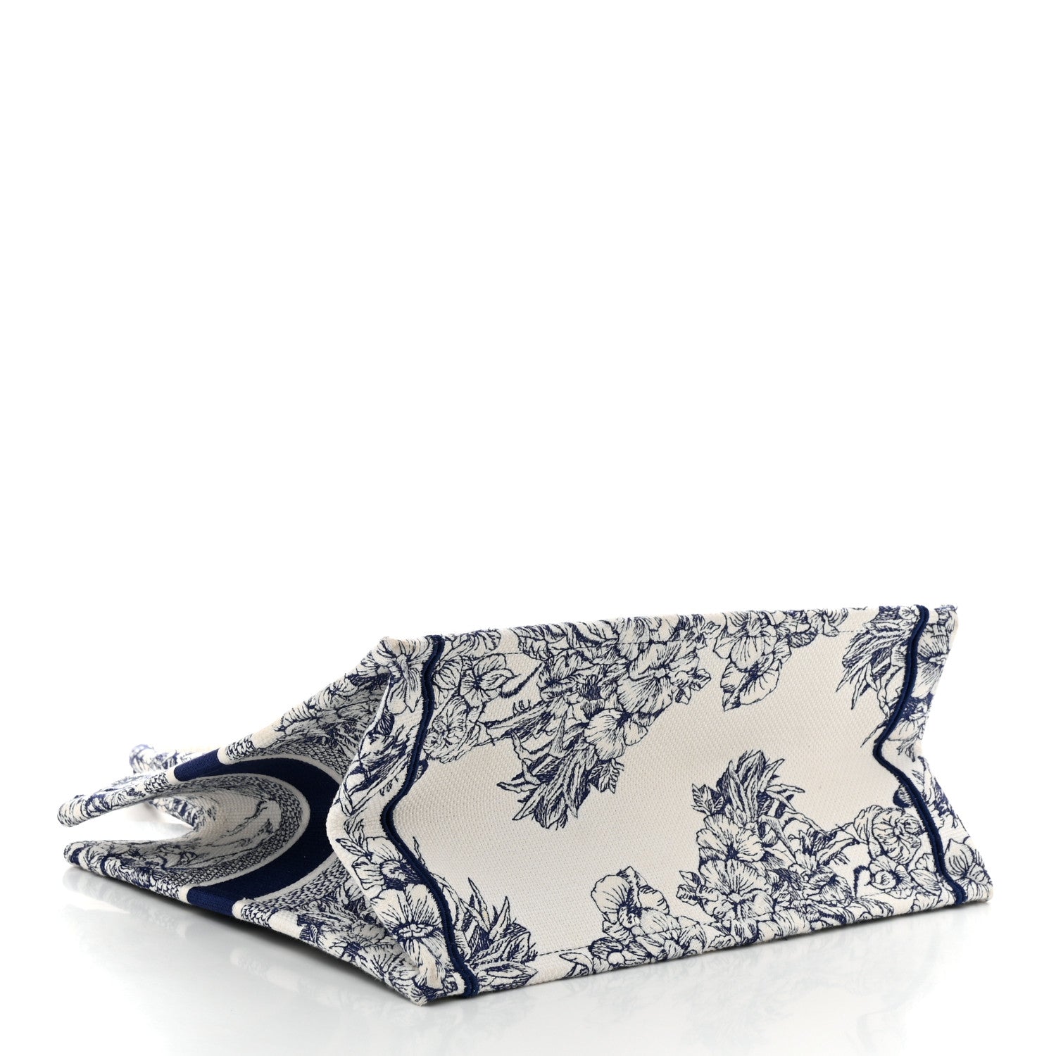 Canvas Embroidered Medium Reve d'Infini Book Tote Blue