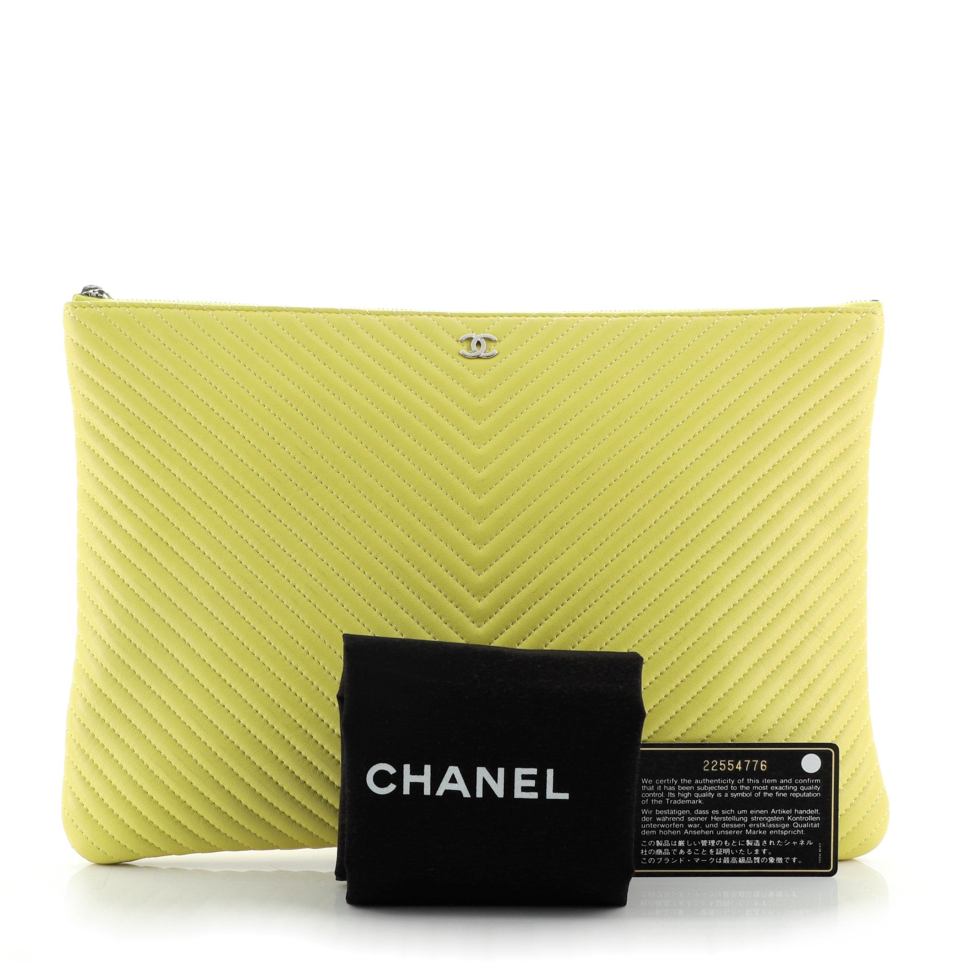 O Case Clutch Chevron Calfskin Large