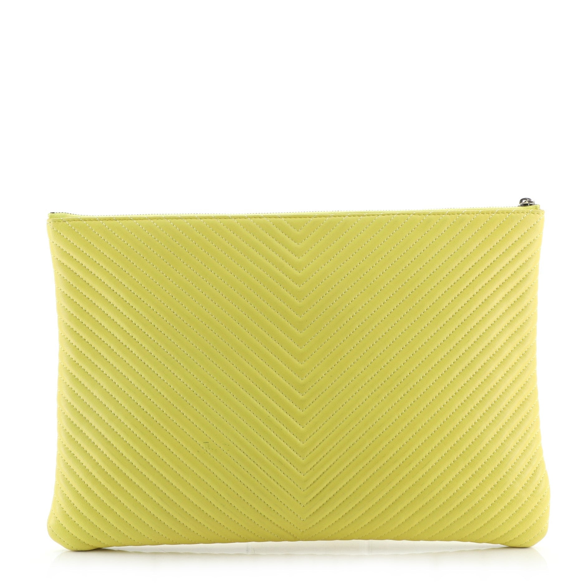 O Case Clutch Chevron Calfskin Large
