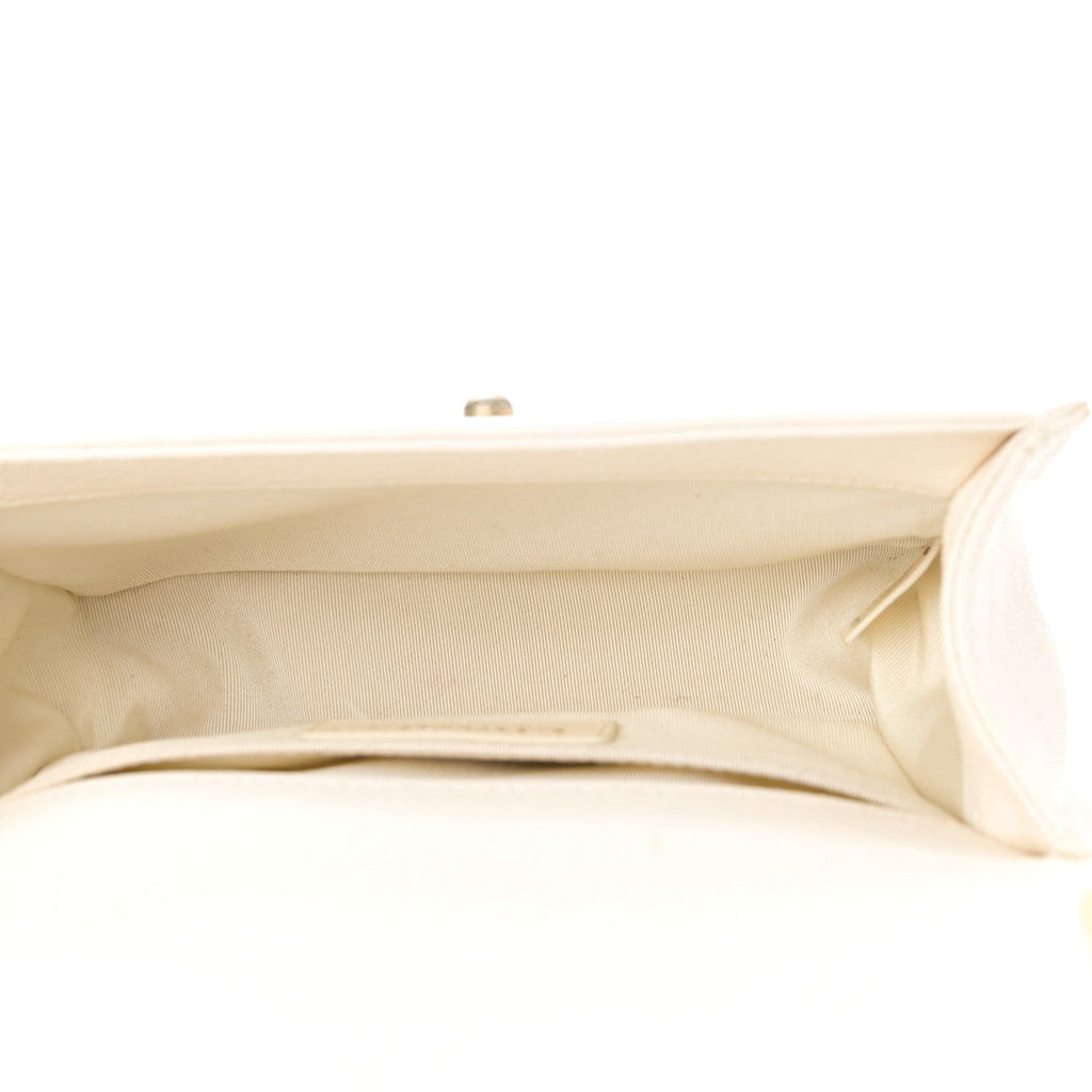 Caviar Quilted Small Boy Flap White