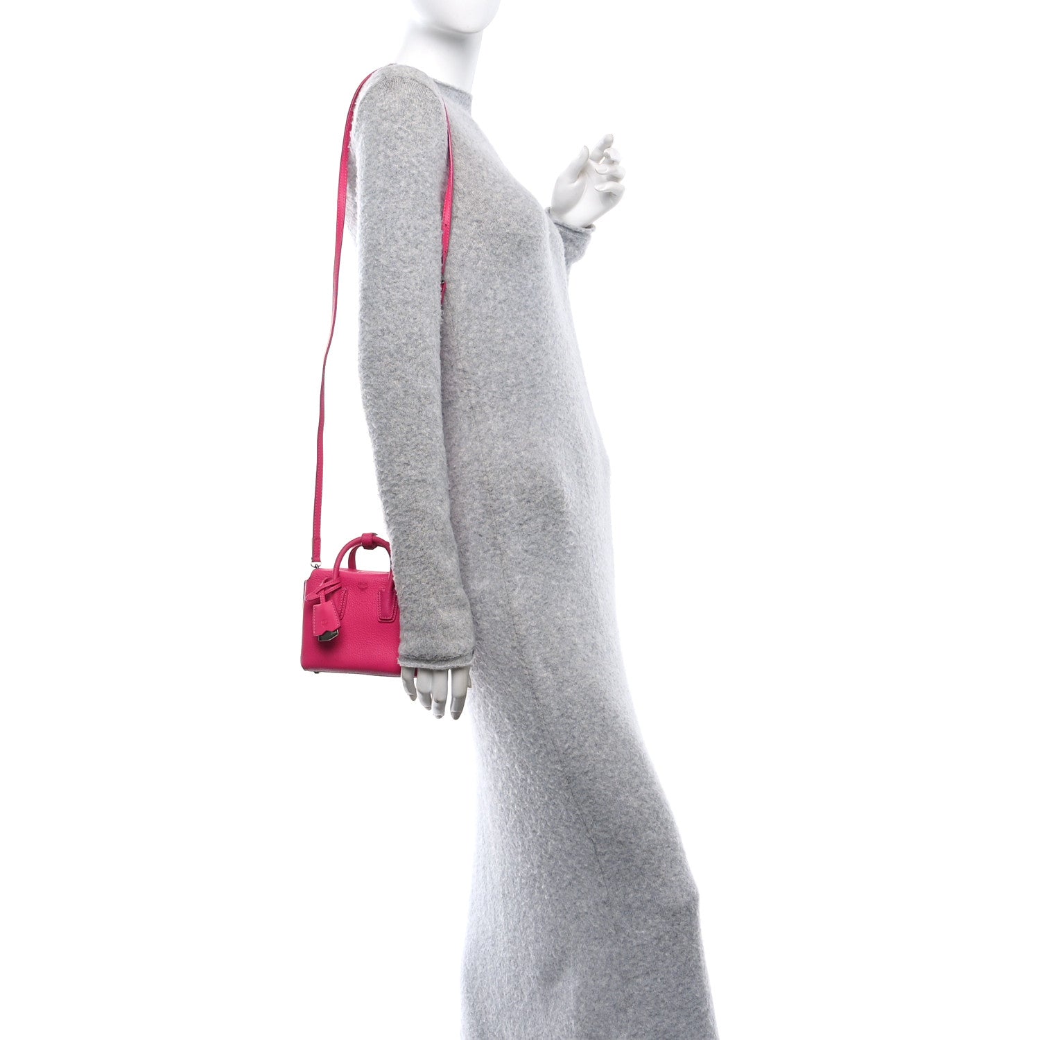 Grained Calfskin X-Mini Milla Tote Beetroot Pink