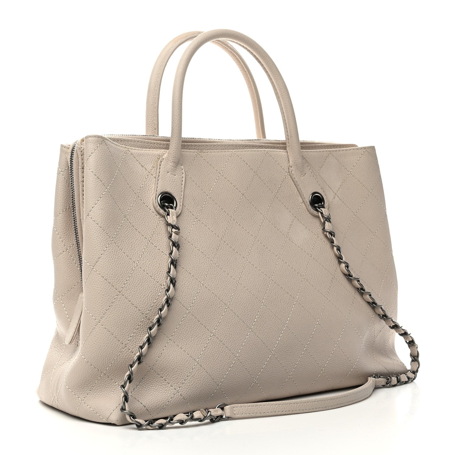 Grained Vegetal Calfskin Urban Shopping Tote Light Beige