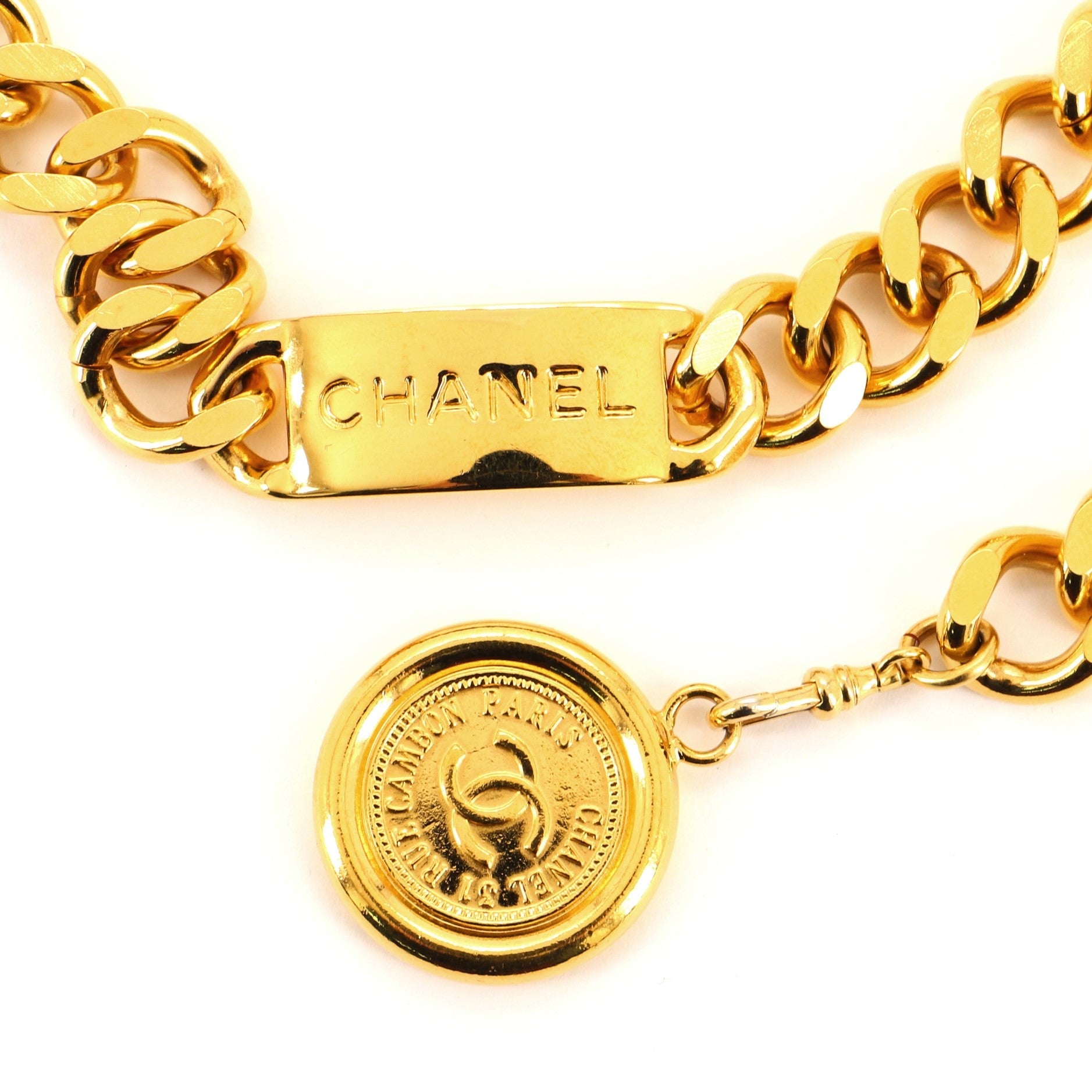 Vintage Medallion Chain Belt Metal 60