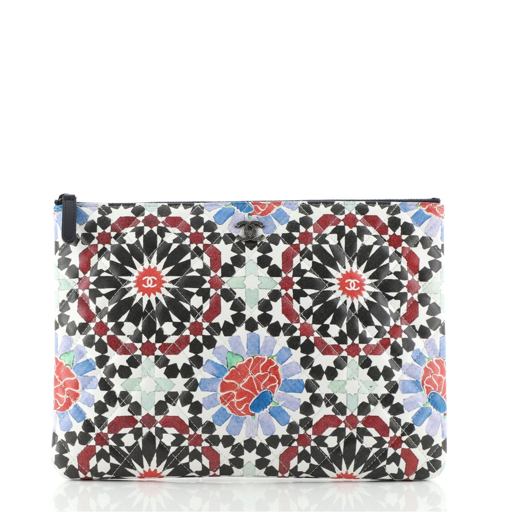Dubai O Case Clutch Quilted Printed Canvas Medium