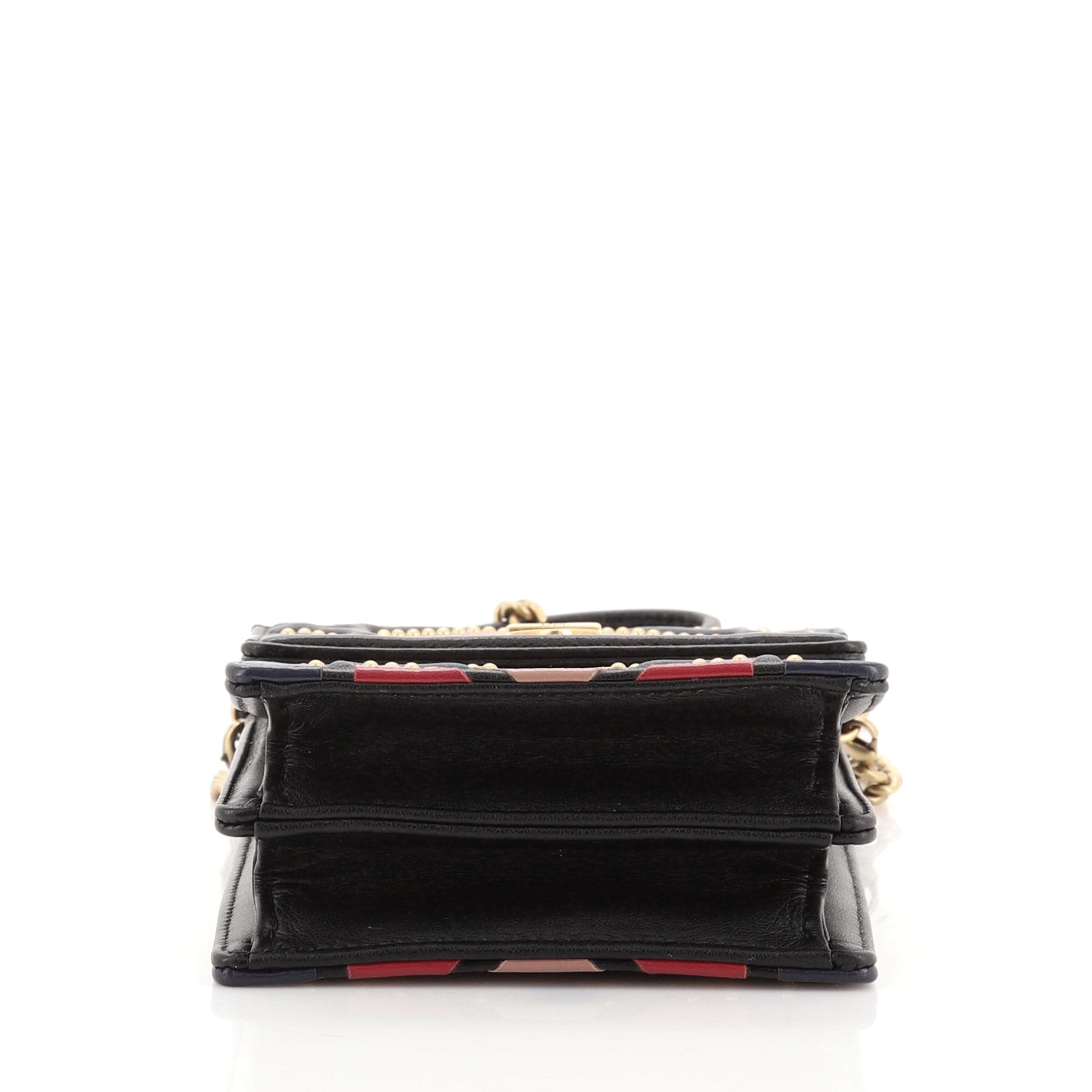 Diorama Vertical Clutch on Chain Studded Leather
