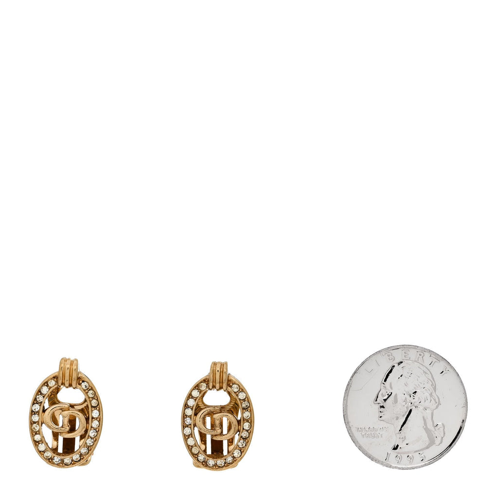 Crystal Clip On Earrings Gold
