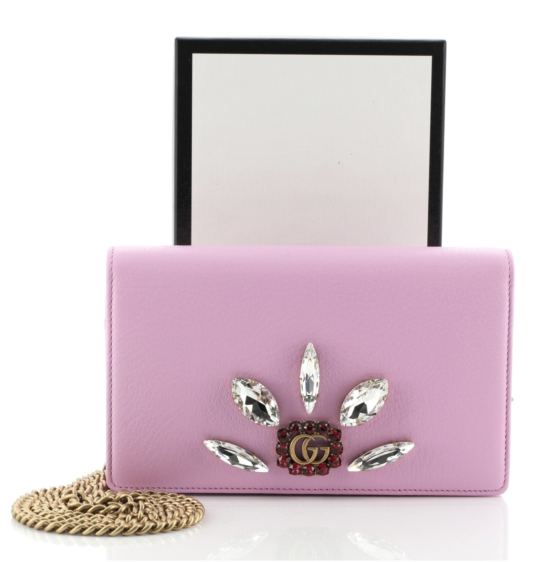 GG Marmont Chain Wallet Embellished Leather Mini