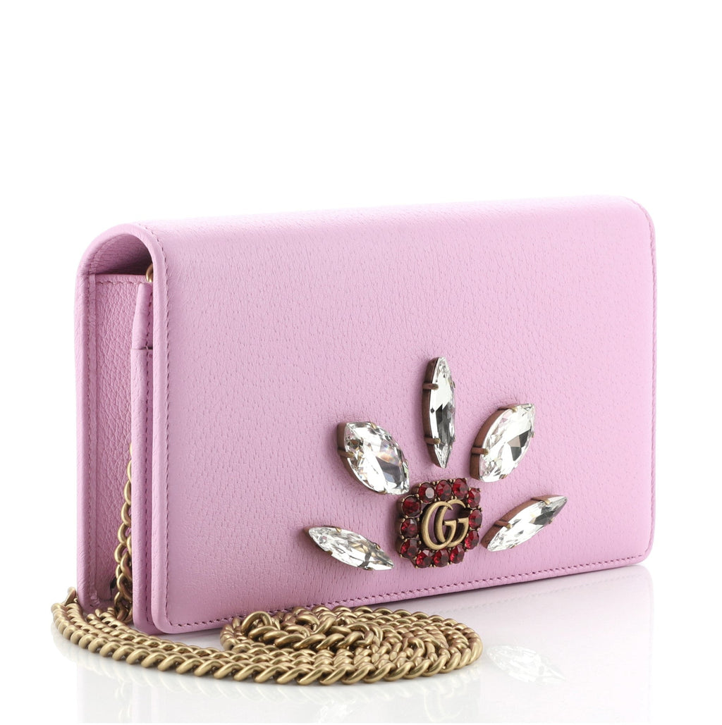 GG Marmont Chain Wallet Embellished Leather Mini