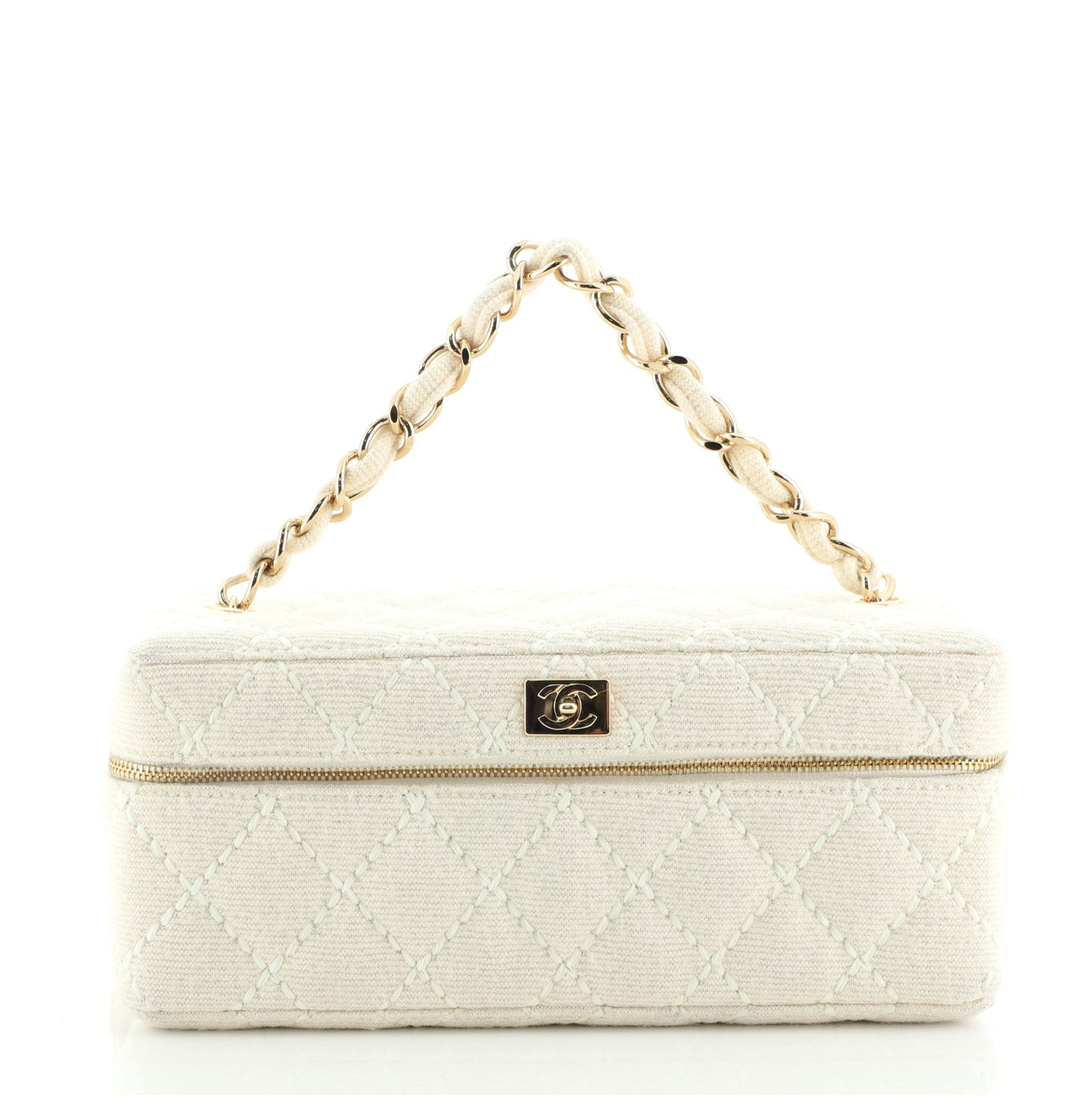 VIntage Chain Handle Vanity Bag Quilted Jersey