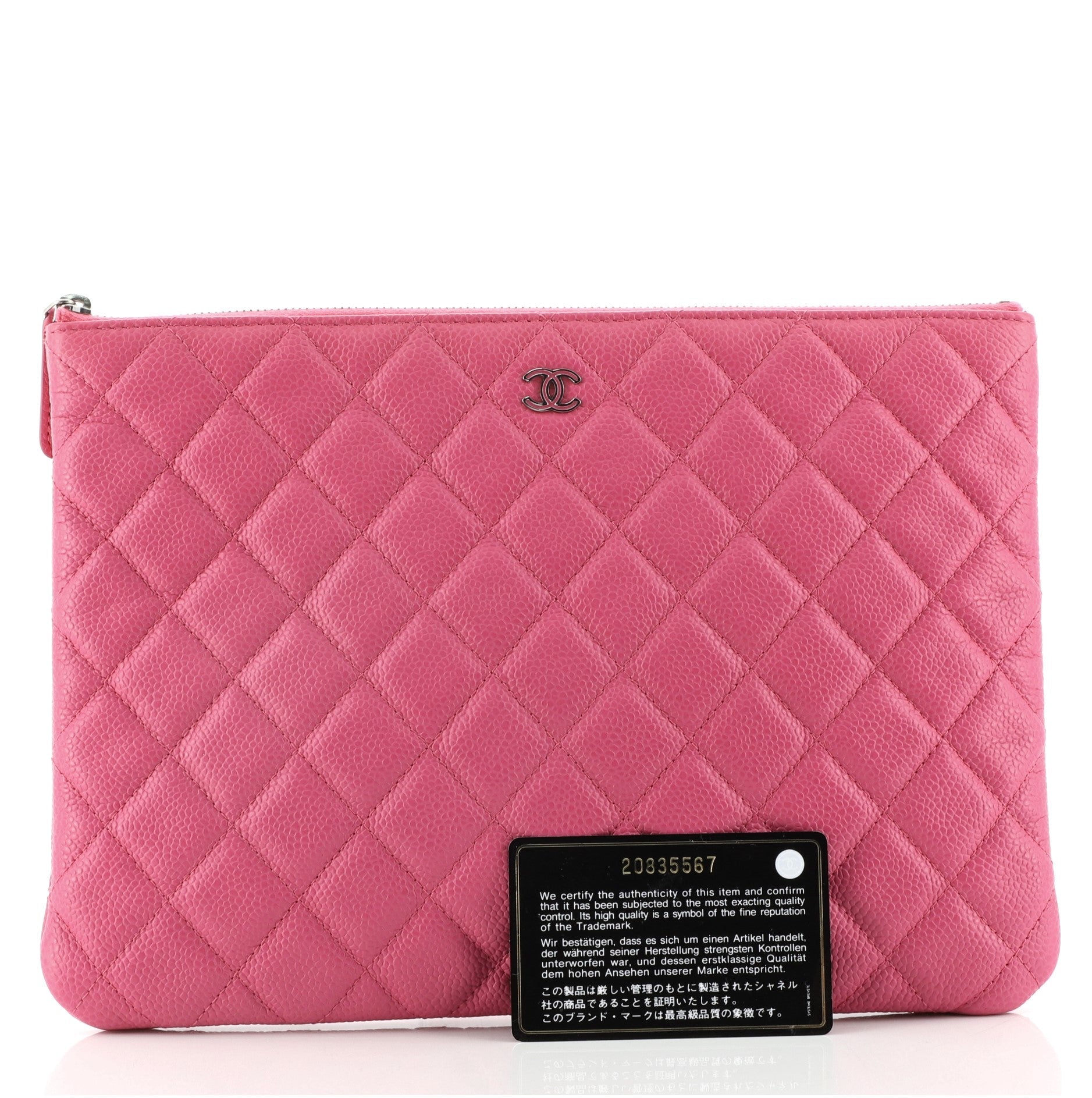 O Case Clutch Quilted Caviar Medium
