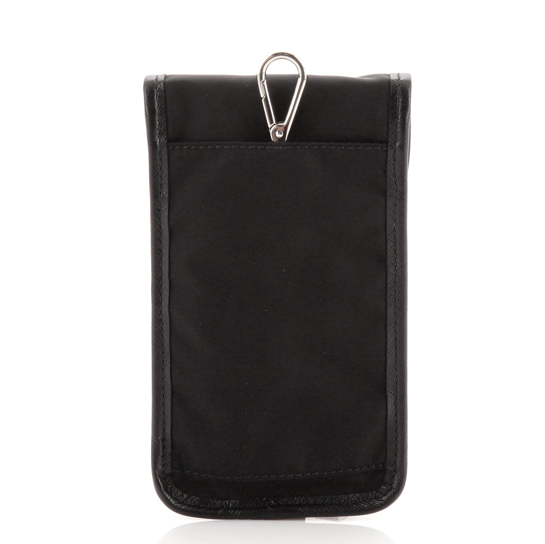 Multi-Functional Pouch Tessuto with Saffiano Leather Mini