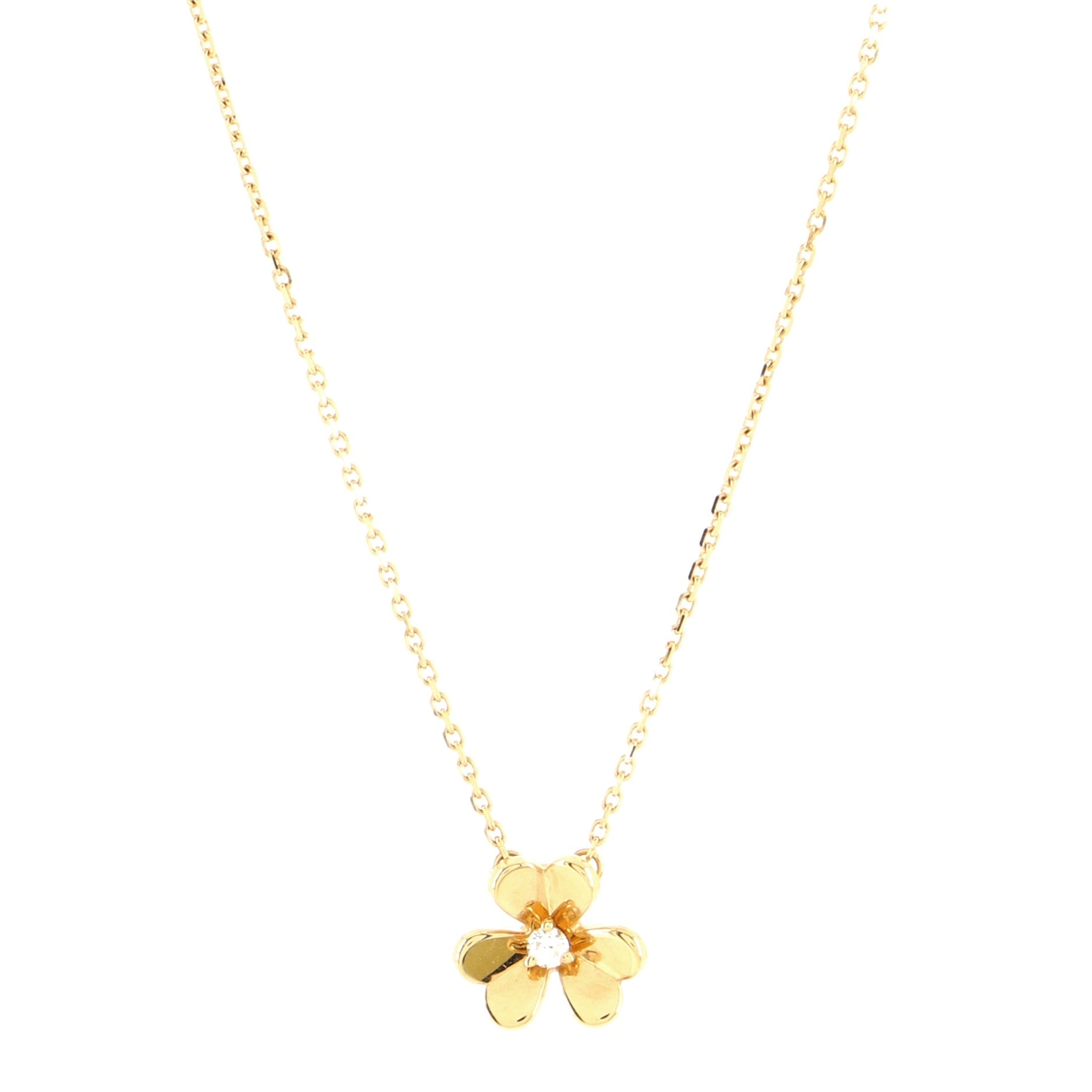 Frivole Pendant Necklace 18K Yellow Gold and Diamond Mini