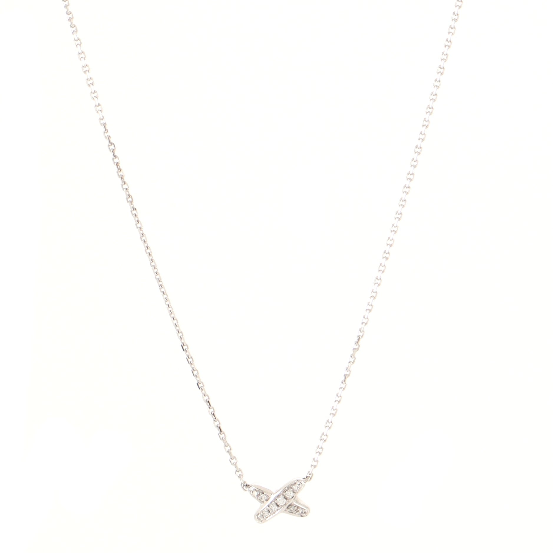 Jeux de Liens Pendant Necklace 18K White Gold with Diamonds