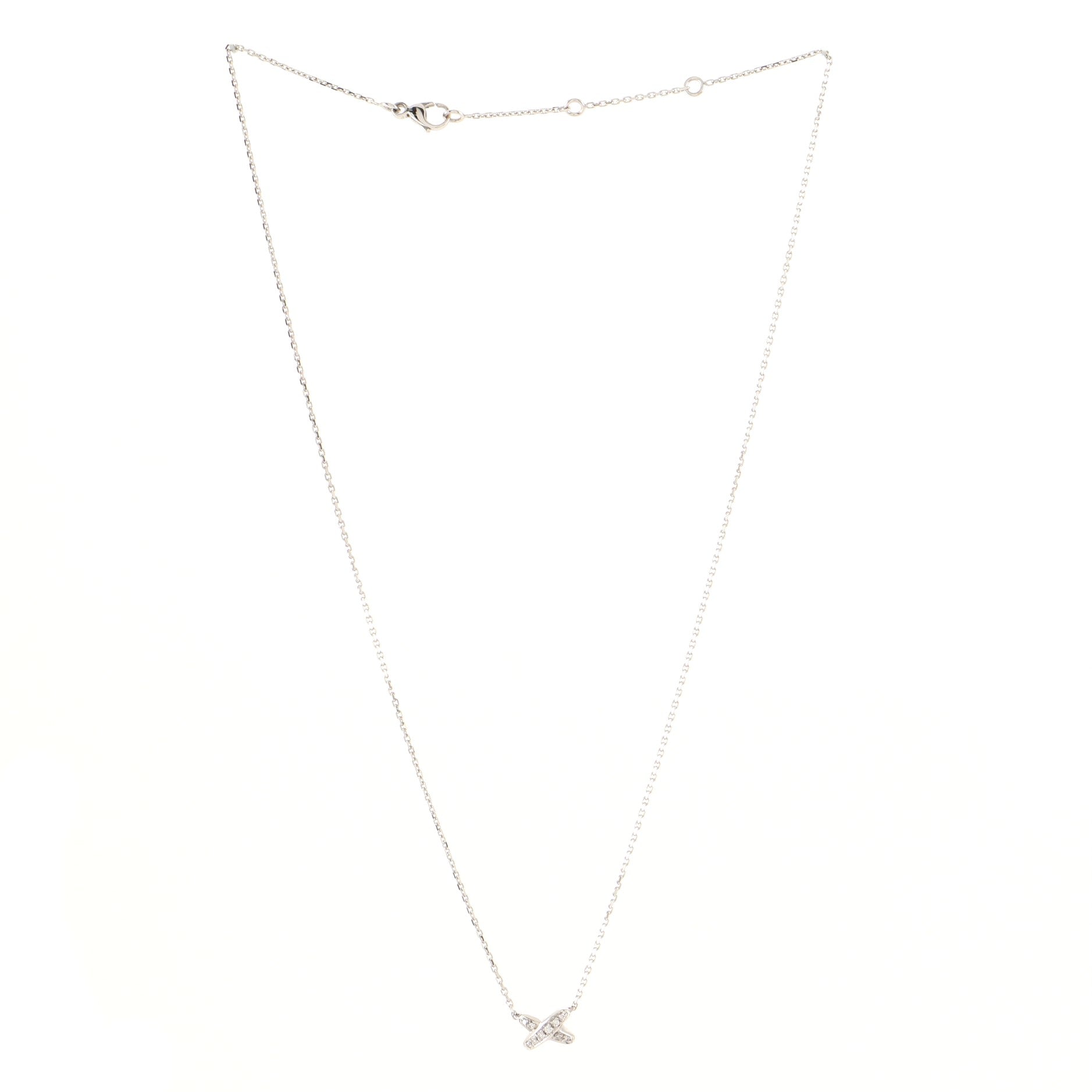 Jeux de Liens Pendant Necklace 18K White Gold with Diamonds