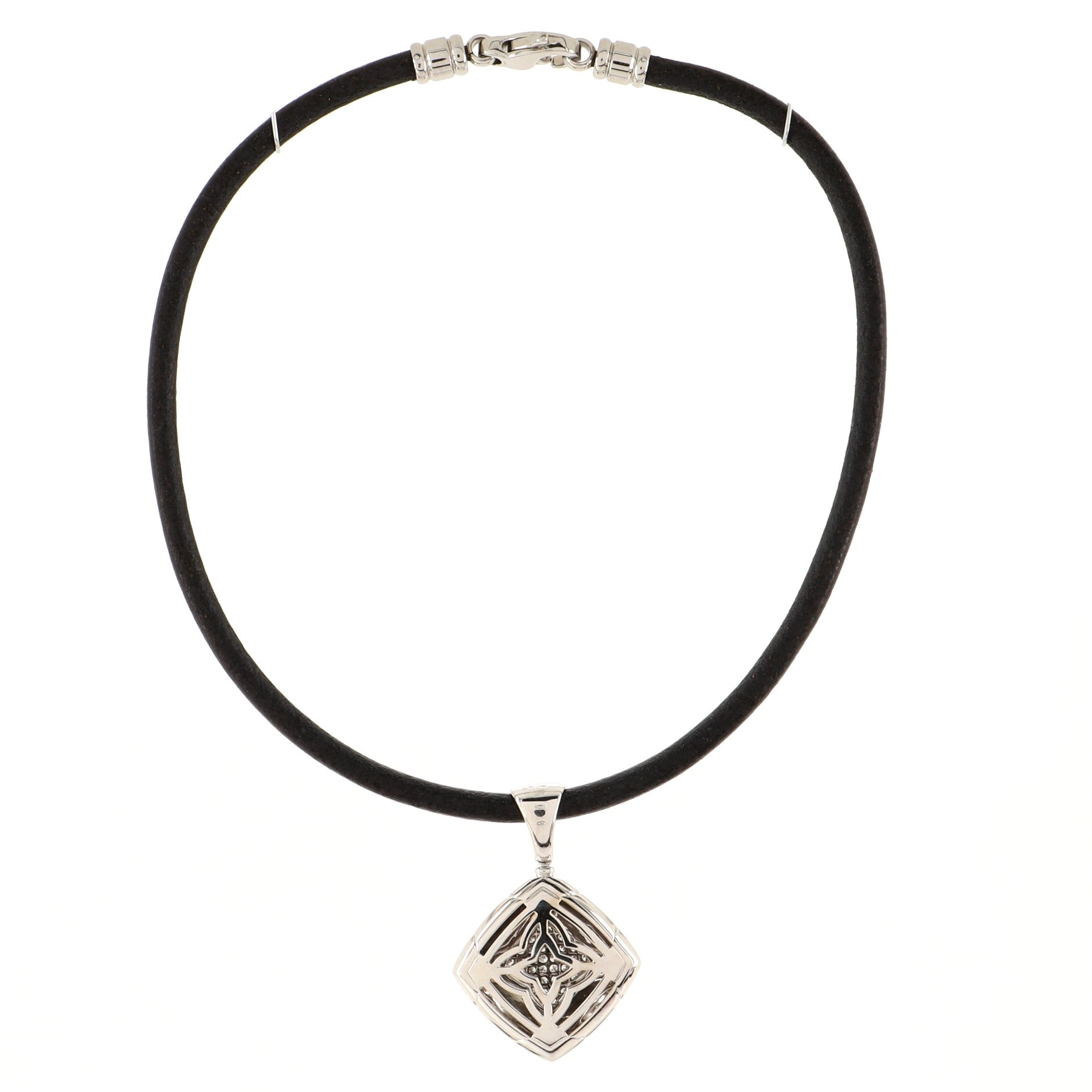 Piramide Pendant Necklace 18K White Gold with Diamonds