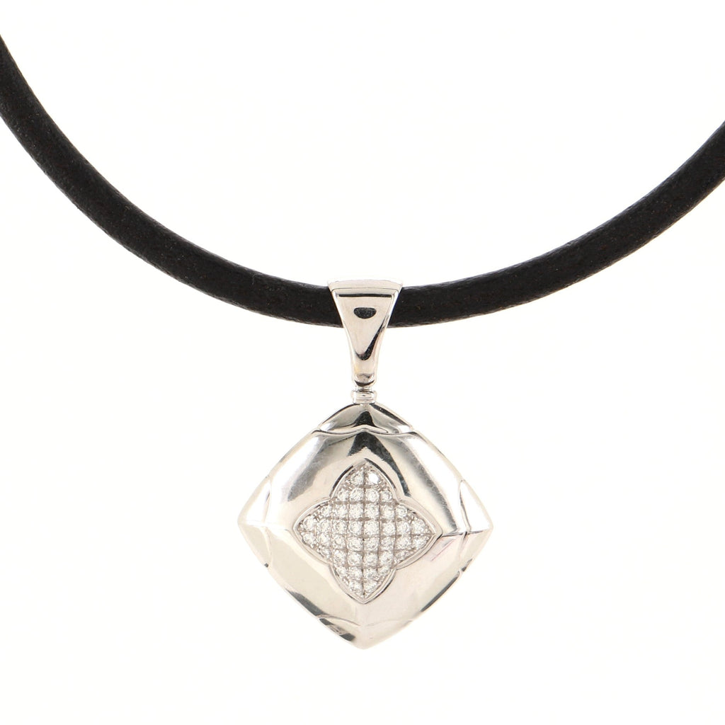 Piramide Pendant Necklace 18K White Gold with Diamonds