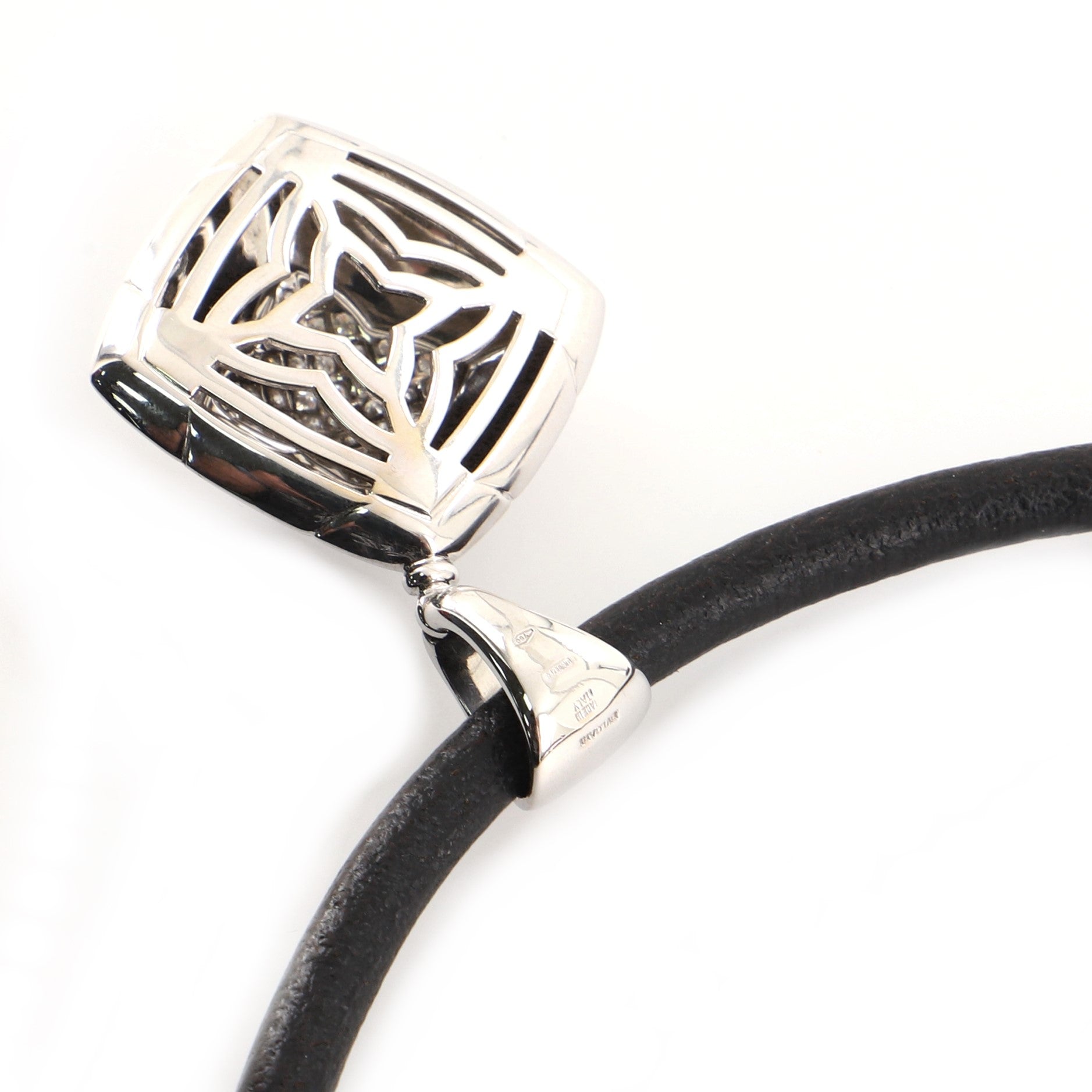 Piramide Pendant Necklace 18K White Gold with Diamonds