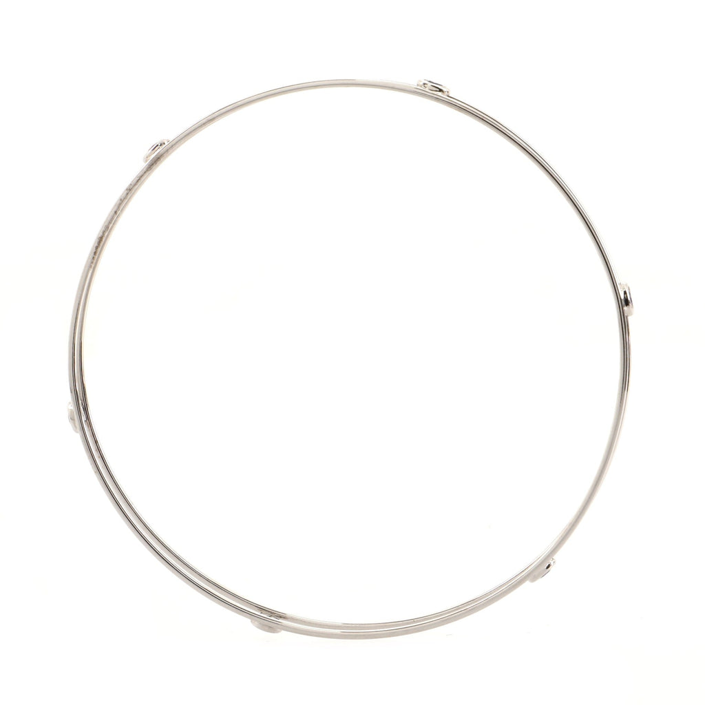 Elsa Peretti By the Yard Bangle Bracelet 18K White Gold with Sapphires