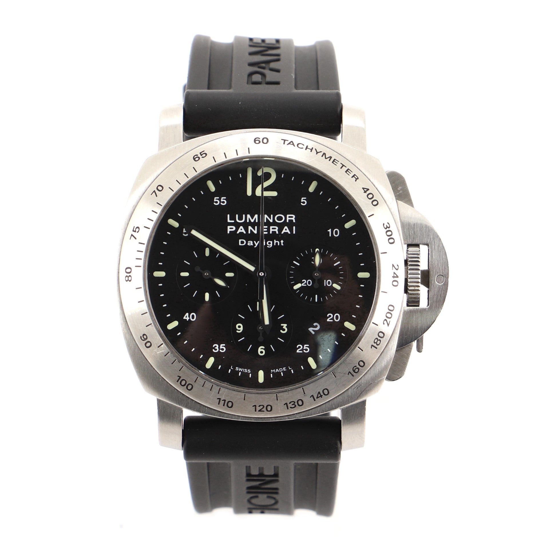 Luminor Daylight Chronograph Automatic Watch Stainless Steel and Rubber 44