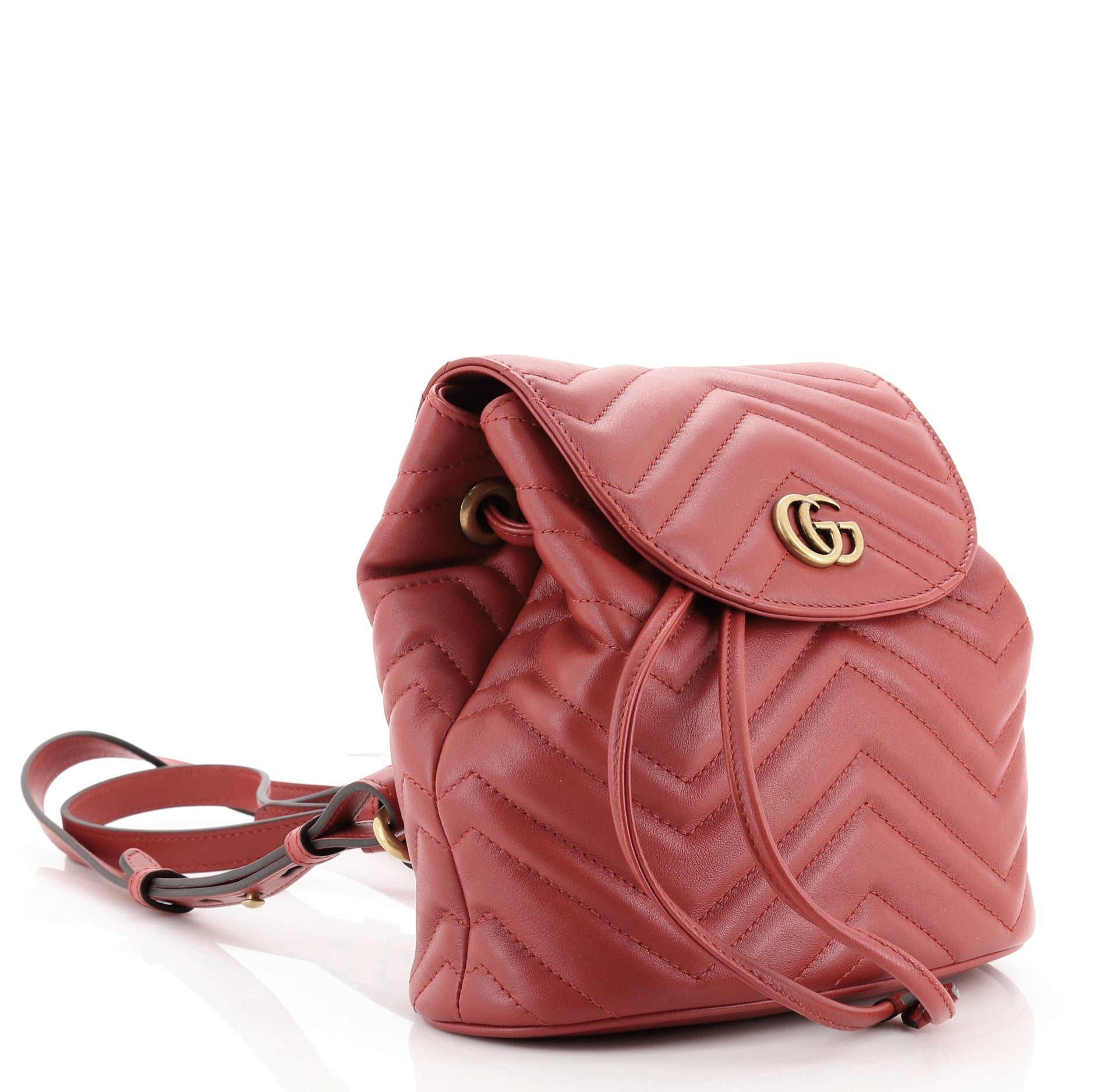 GG Marmont Drawstring Backpack Matelasse Leather Mini