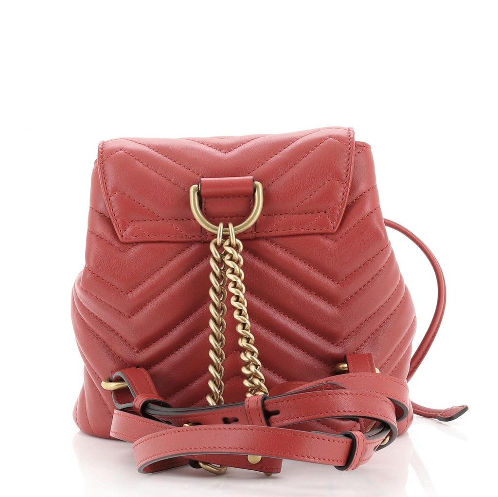 GG Marmont Drawstring Backpack Matelasse Leather Mini