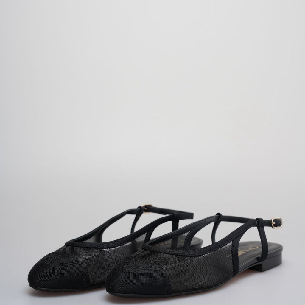 Chanel Slingback Sandals Size 39 in Black