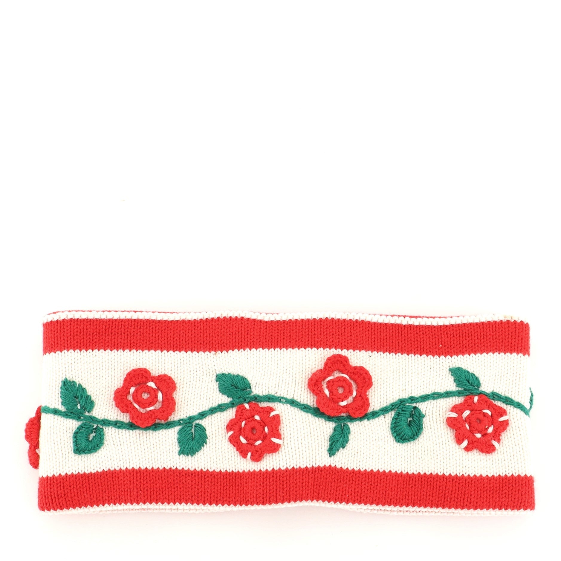 Floral Headband Knit Wool Blend XS