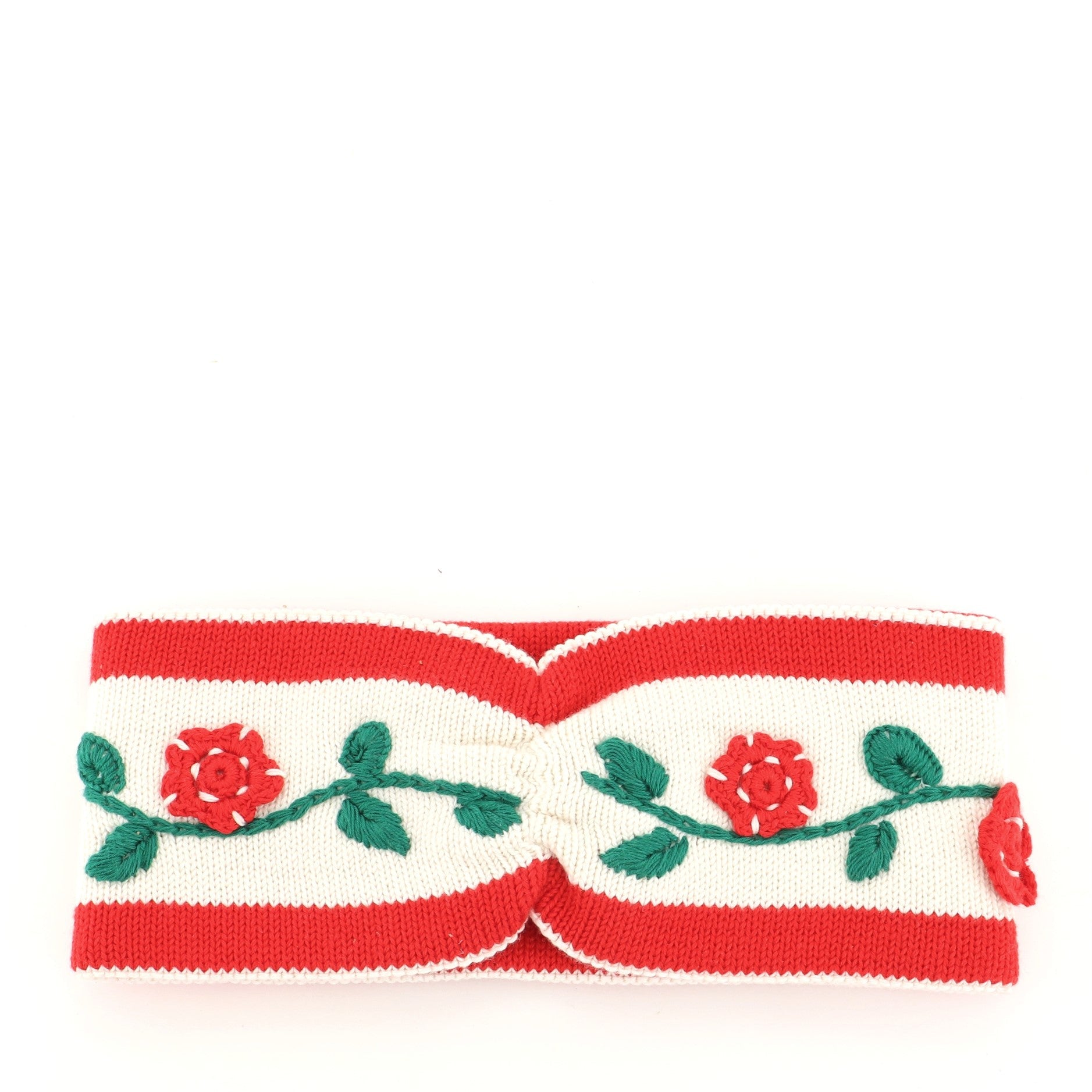 Floral Headband Knit Wool Blend XS