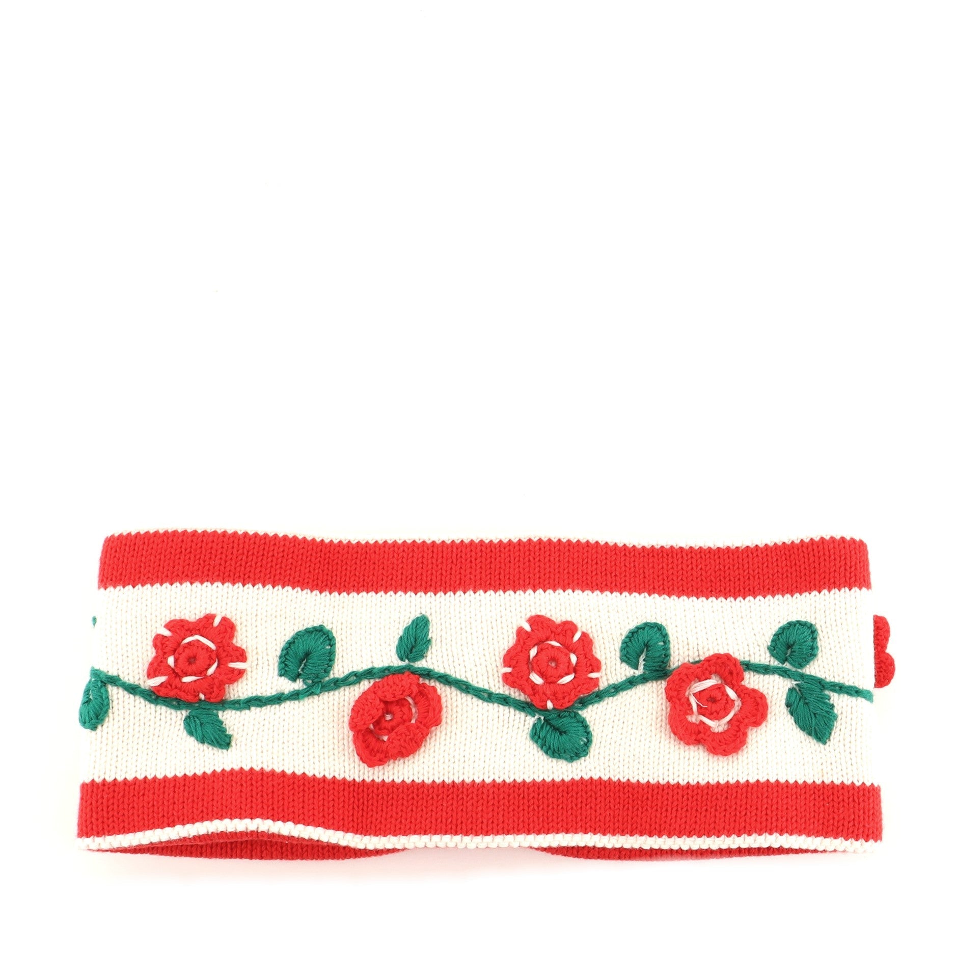 Floral Headband Knit Wool Blend XS
