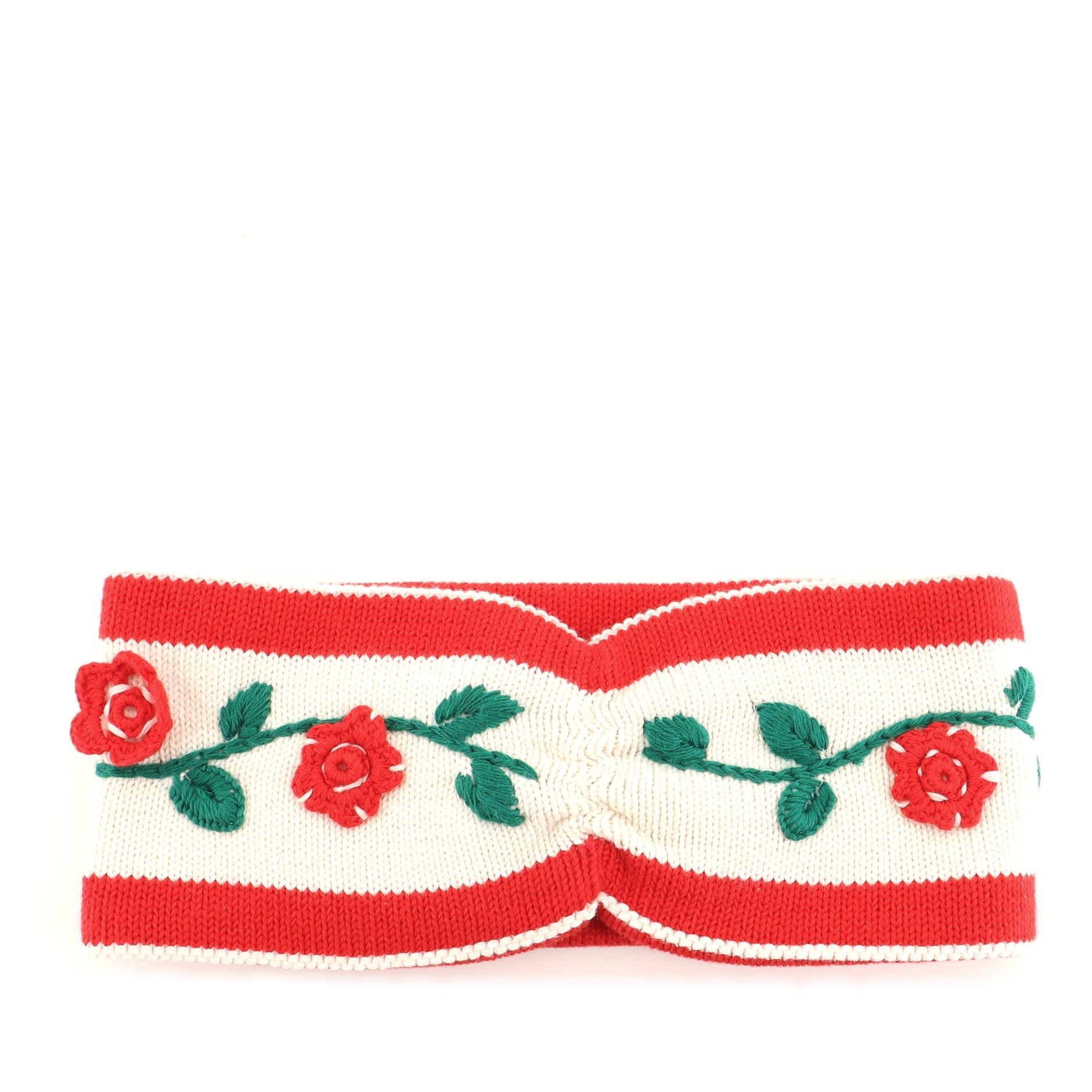 Floral Headband Knit Wool Blend XS