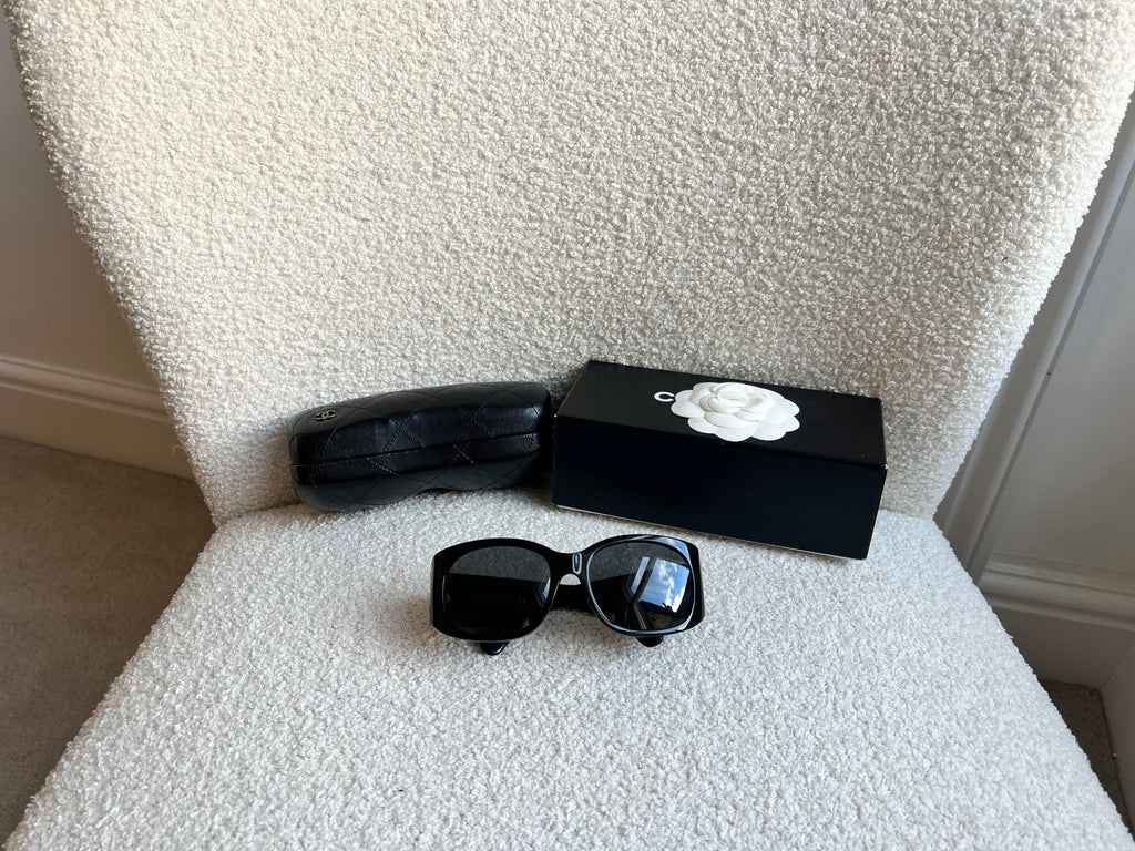 Chanel Black Sunglasses with diamanté details