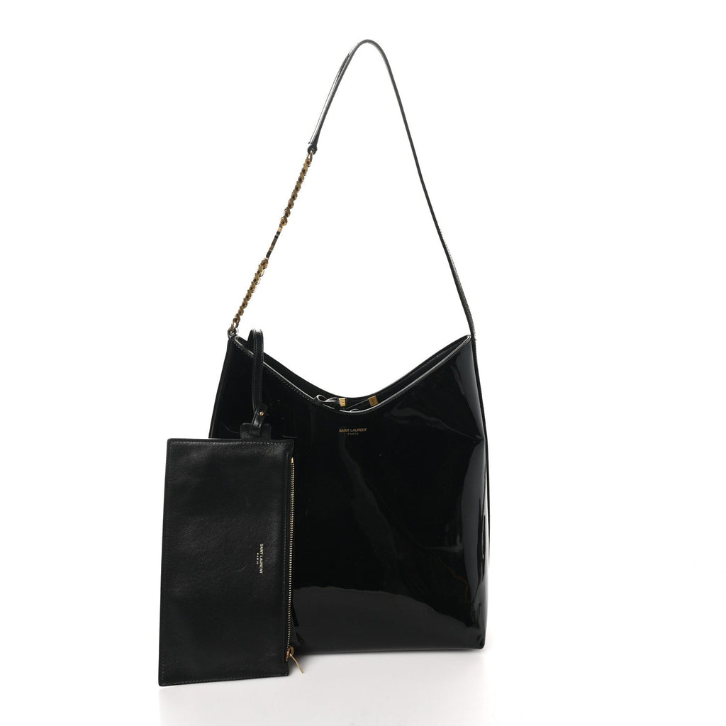 Patent Calfskin Rendez-Vous Hobo Black
