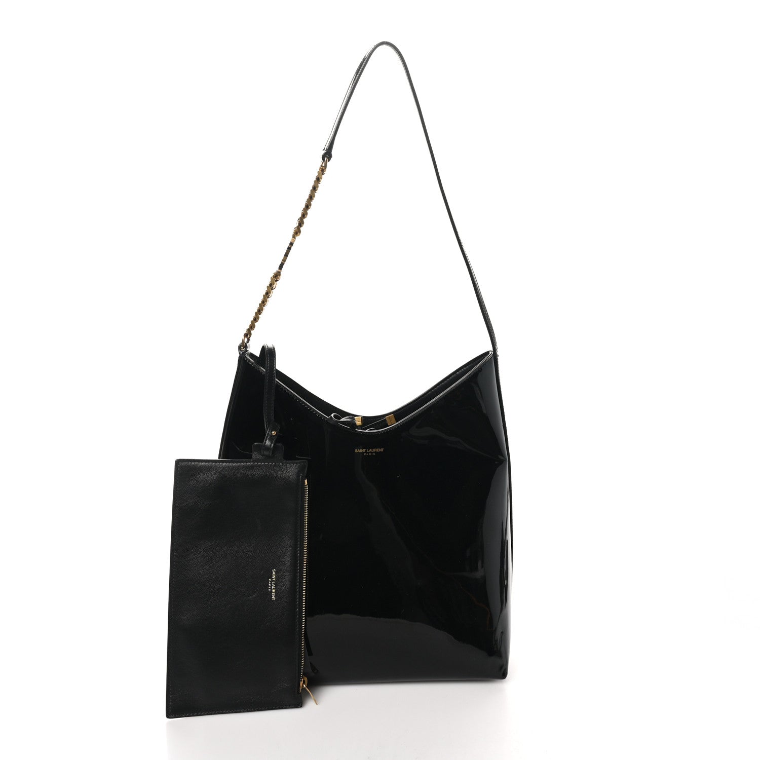 Patent Calfskin Rendez-Vous Hobo Black